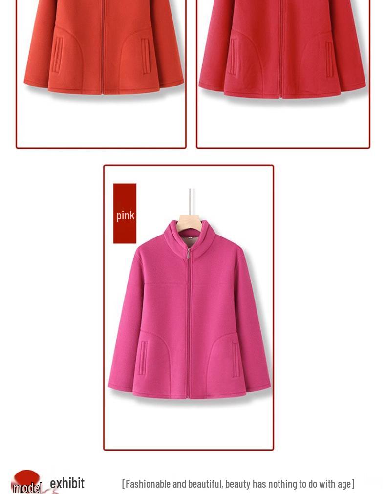 Women's Fleece Hoodie Jacket for Elderly - Winter & Spring Wear