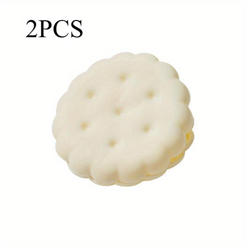 2 шт. Белые/Желтые Клипсы для Закусок в Форме Печенья - Герметичные Влагонепроницаемые Пакеты для Пищи для Орехов, Арахиса, Риса, Чая, Клипсы для Хранения