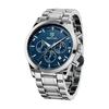Zegarki męskie BENYAR Multi Calendar, Chronograph, Business Formal Men's Leather Strap, Analog Watch, Wodoodporny i odporny na zarysowania, Srebrny Niebieski