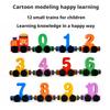 12PCS/Sets Magnetic Train Colorful Cognition Wooden Toy Learning Car Montessori Children's Assembly Educational Toys Gift