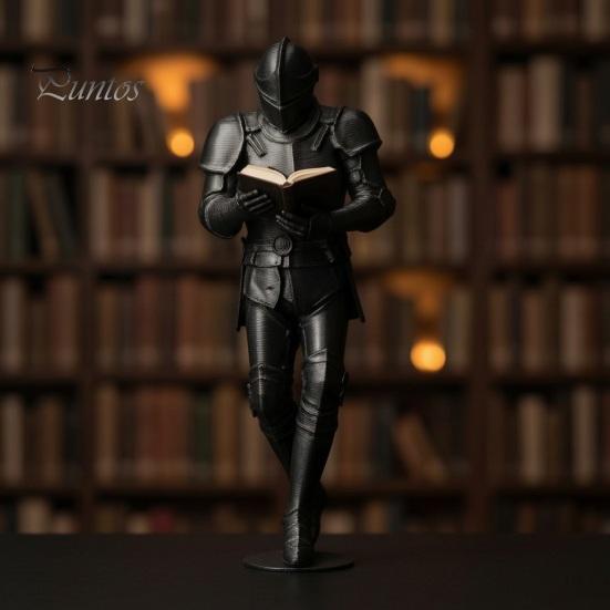 Historical Ornament Medieval Knight Bookshelf Decor, Armored Statue, Unique Gothic Library Figurine for Gifts Book Lovers Lovers, Fantasy Home