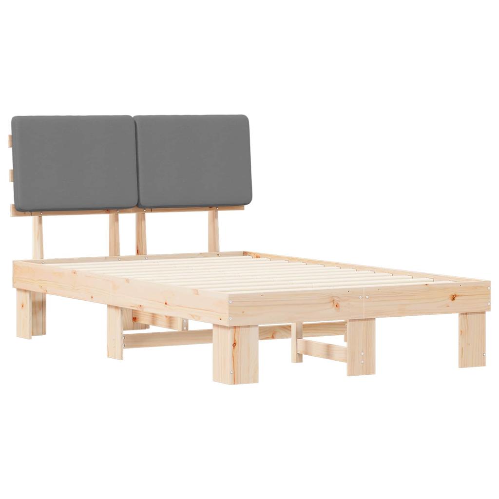 Bed Frame with Upholstered Headboard Light Grey 120 x 200 cm