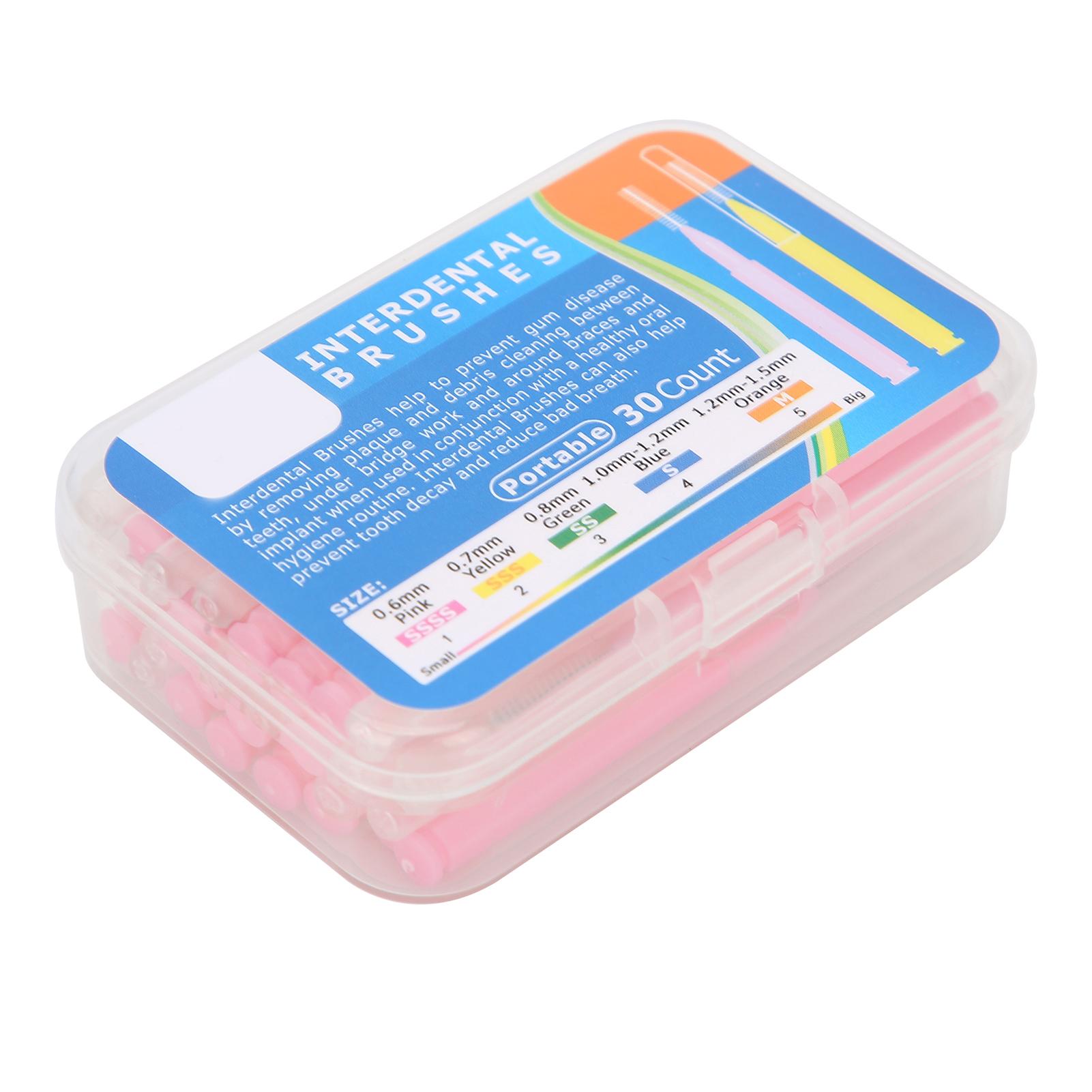 

30 шт. / Коробка Межзубная щетка Инструмент для чистки зубов Ортодонтический стоматологический инструмент Очиститель зубов Pink