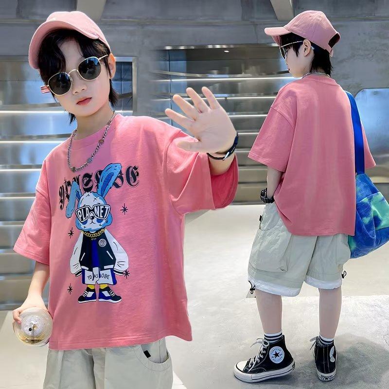 Children's T-shirts, Summer Street Wear, Children's Men's and Women's Clothing, Cartoon Printed T-shirts, Short Sleeved Tops for Children