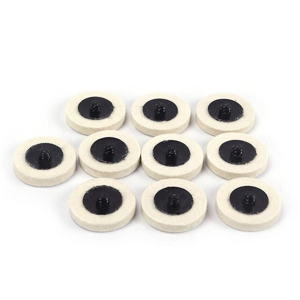 Finisare Utilizare cu sau fără pastă de lustruit Pachet de 10 tampoane de lustruit din lână de 3 inch Burghiu Polizor matrică Disc de șlefuire cu blocare rulou