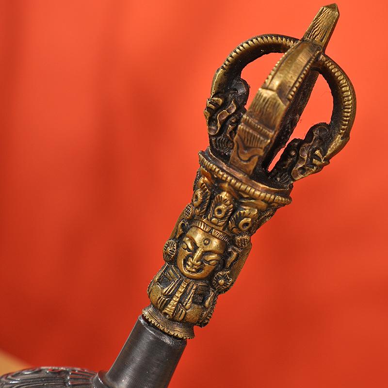 Nepal Vajra Bell & Dorje Tingsha: Bronze Practice Bell for Tibetan Buddhism Altar