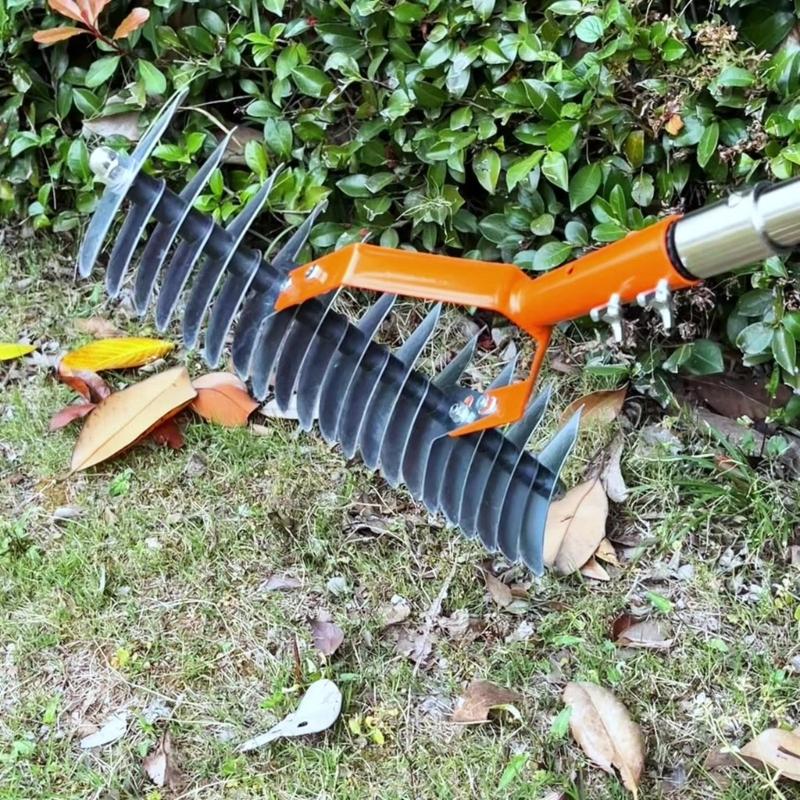Detachable Thatching Rakes Tool For Efficient Garden Debris Removal Lightweight Aluminum Construction Ergonomic Handle