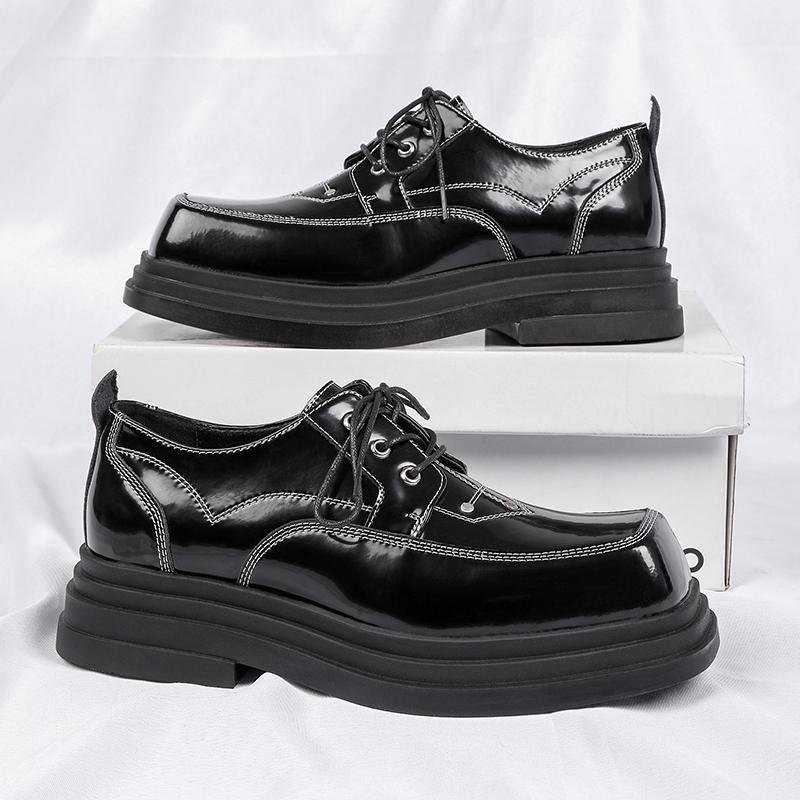 Luxury Brand Man Genuine Leather Casual Tooling Shoes Male Outdoor Antiskid Lace Up Oxfords Shoe British Comfy Thick Bottom Shoe