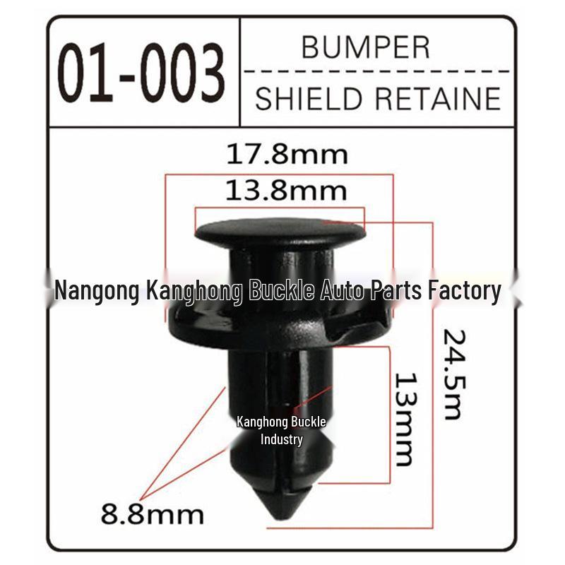 Plastic Rivet Clips for Honda, Mazda, Mitsubishi Car Bumper & Fender Polypropylene чёрный