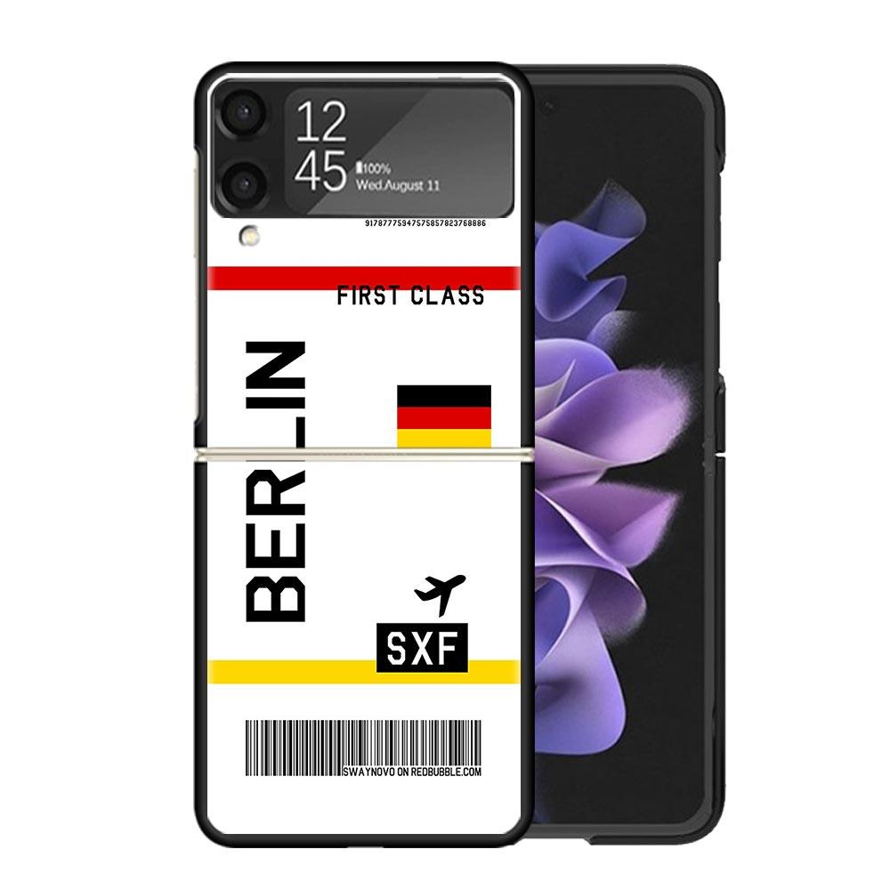 

Travel Ticket Label Cases For Samsung Galaxy Z Flip 4 5 6 7 3 Z Flip7 Flip6 Flip4 Flip5 Flip3 5G Hard Shockproof Fundas Cover Ga Samsung Z Flip 5