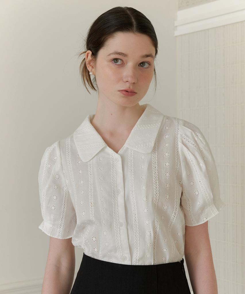 YUPPE Lace Puff Shirt_White