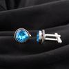 Swiss Blue Topaz Gemstone 925 Sterling Silver Jewelry Handmade Cufflinks 0.62" CL-8-4