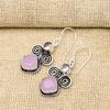 Rosa Chalcedon, Kunzit Edelstein Handgefertigter 925 Sterling Silber Schmuck Wunderschöne Ohrringe Geschenk für Die Liebe