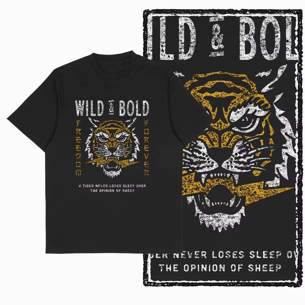 Exclusive Cool Cotton Tiger Printed Men s T-shirt Streetwear Big Size O-neck Men s Tee Casual Top 4XL