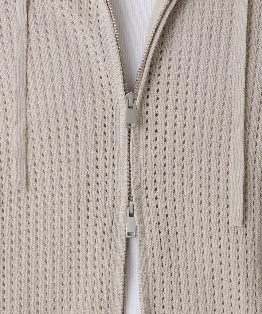 MUSINSA STANDARD Crochet Knit Hooded Zip-Up [Dusty Cream]