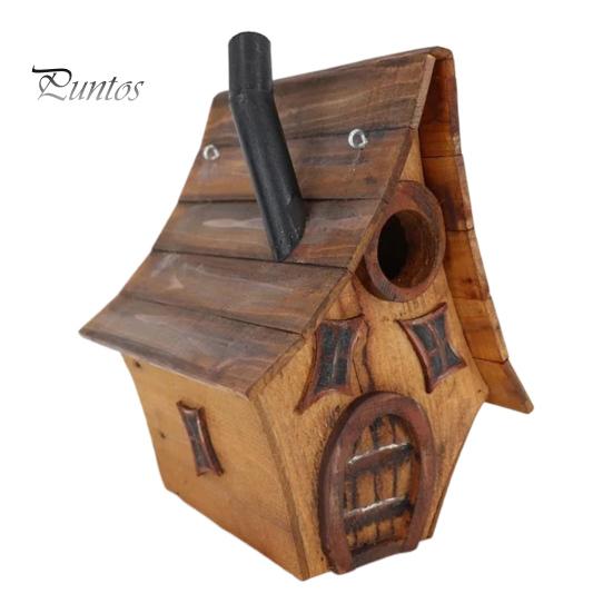 Fuglehus i tre for utendørs Lunefullt hengende kolibrihus utendørs villfuglrede for uteplass Bakgård Hageinnredning