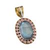 Natural Labradorite 925 Solid Sterling Silver Jewelry TwoTone Pendant 1.50" f5H60
