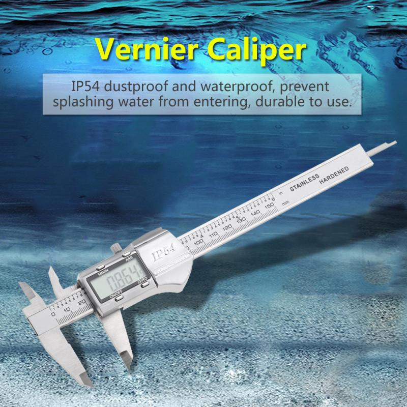 0-150mm High Accuracy IP54 LCD Digital Vernier Caliper Micrometer Gauge ...