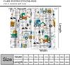 Dinosaur Construction Curtains For Boys,Cartoon Forest Architectural Site Dinosaur Excavator Tractor Truck Window Drapes Print
