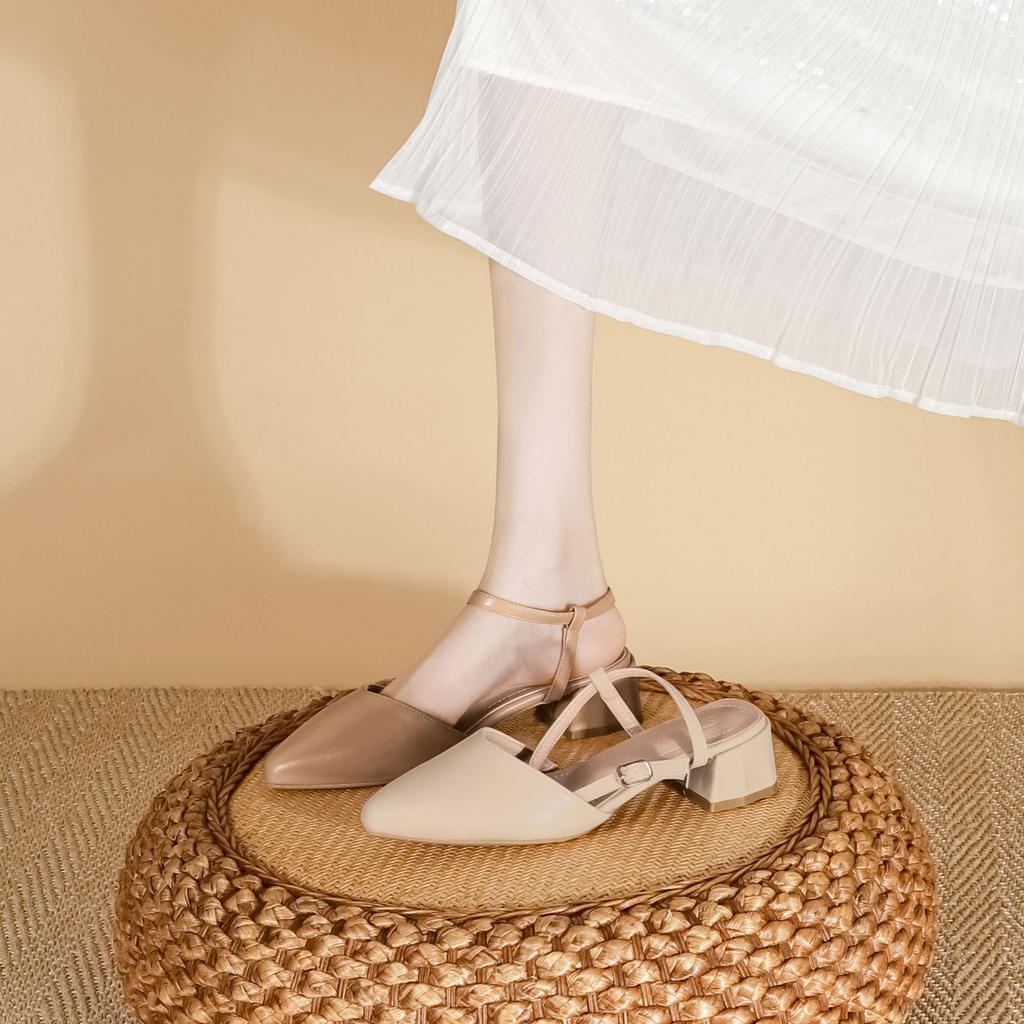 Autumn New Single Shoes Women's Fashion French High Heels Women's Thick Heels High-end Bag Head Temperament Women's Shoes 2025