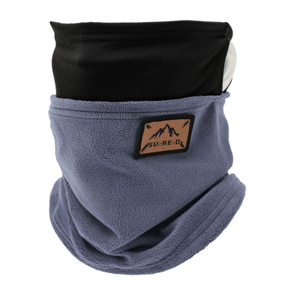 

Plush Ski Tube Scarf Fleece Half Face Mask Daily Ear Hanging Face Cover For Autumn Winter синій
