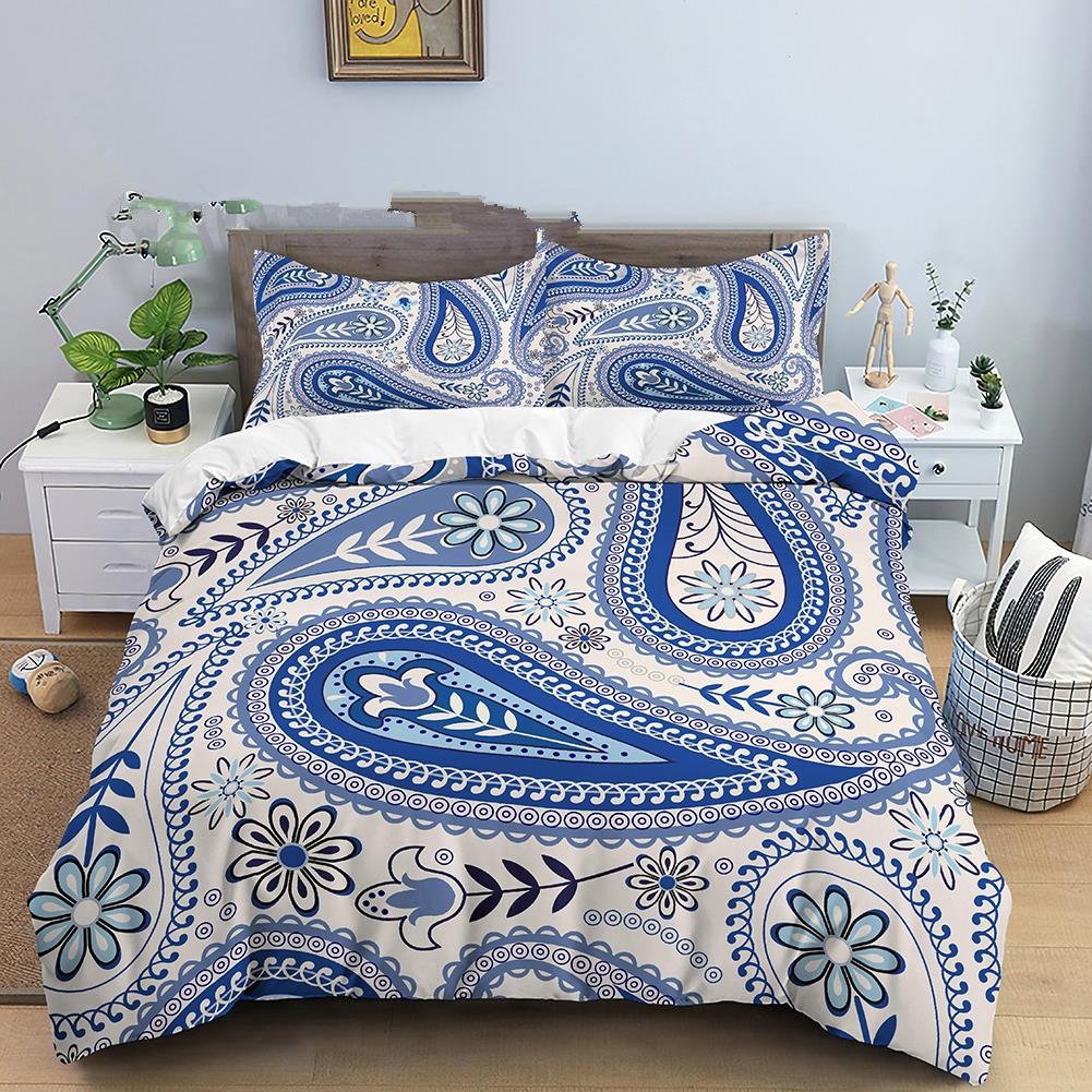 Indian Floral Style King Queen Duvet Cover Colorful Boho Mandala Bedding Set For Adults Geometric Exotic Polyester Quilt Cover