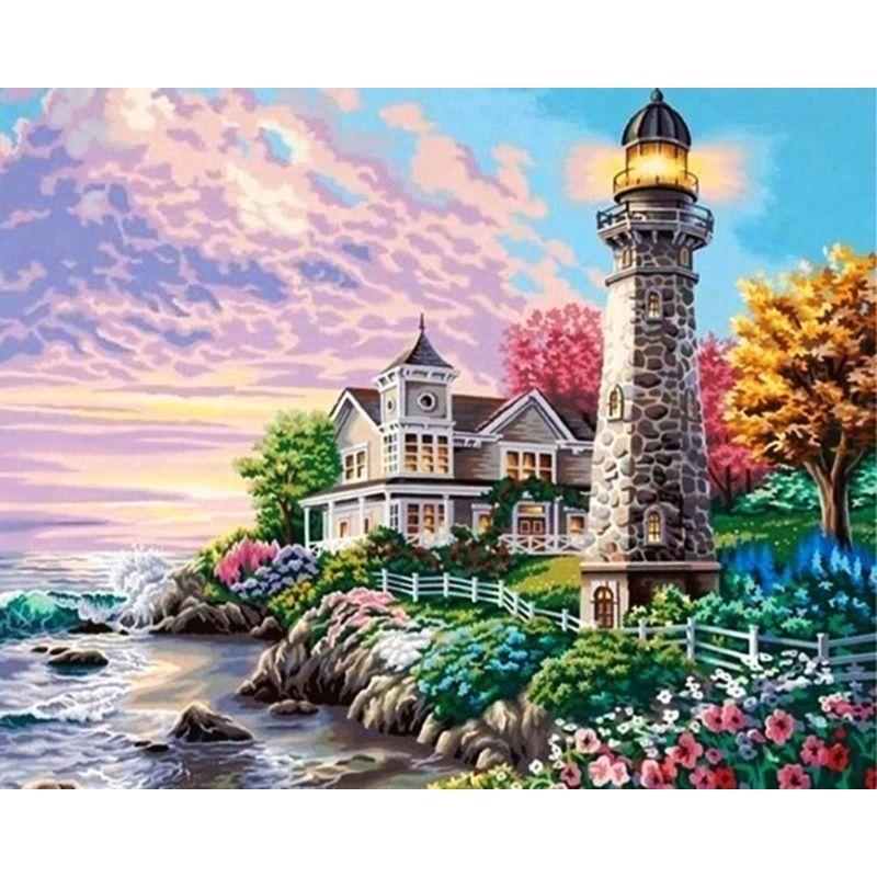 5d Diy Diamond Painting  Starry Sky Landscape Full Round Diamond Embroidery Mosaic Seascape Rhinestone Handmade