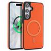 Carbon Fiber MagSafe Phone Case For Galaxy S25 Ultra 5G, Carbon Fiber Leather Magnetic Ring Anti-Drop Lens Protection Protective Cover