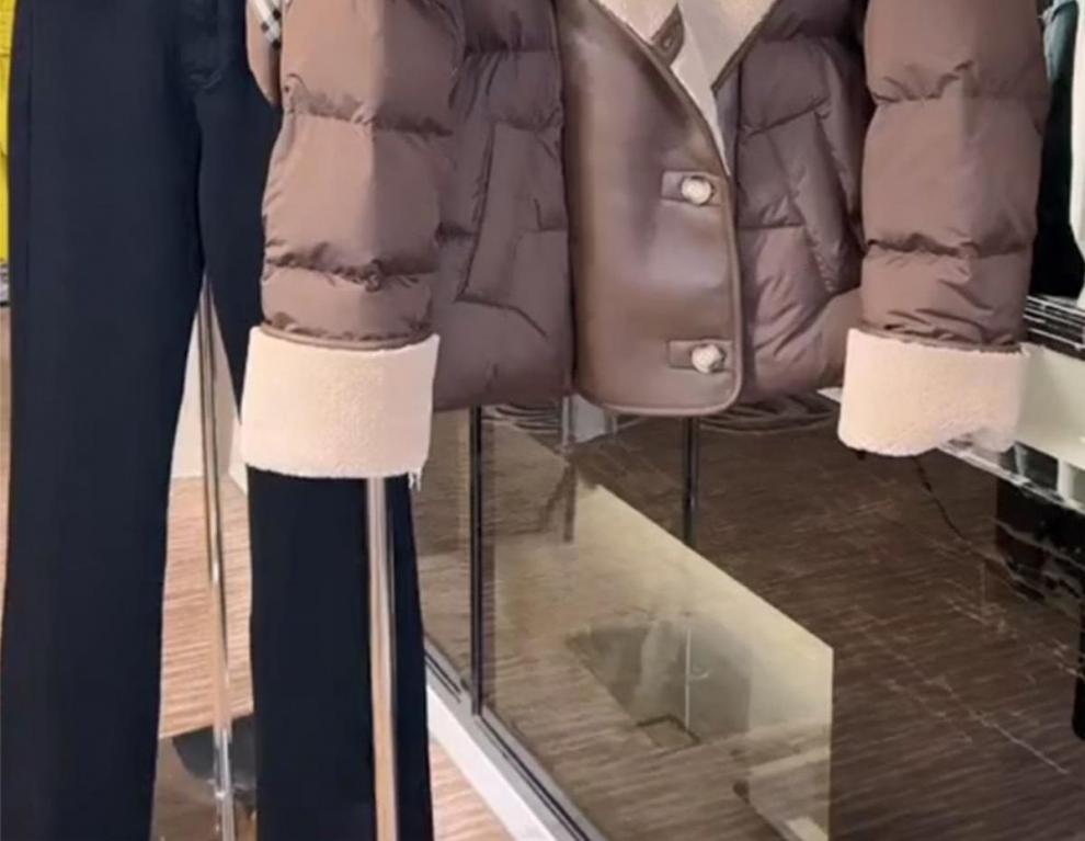 Women's Winter 2024 Brown Short Down Jacket - High-End, Trendy Lapel Style