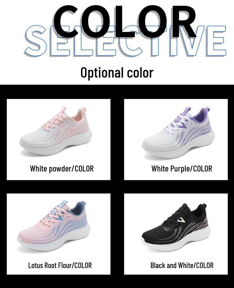 Trendige leichte Flyknit-Laufschuhe für Damen - Atmungsaktives Mesh, Lässiger Low-Top-Stil für Frühling/Sommer