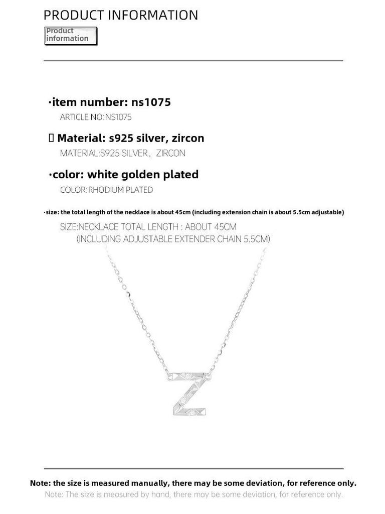 Banyan Tree S925 Silber Halskette mit englischen Buchstaben und Diamanten – Elegante und vielseitige Schlüsselbeinkette für Damen