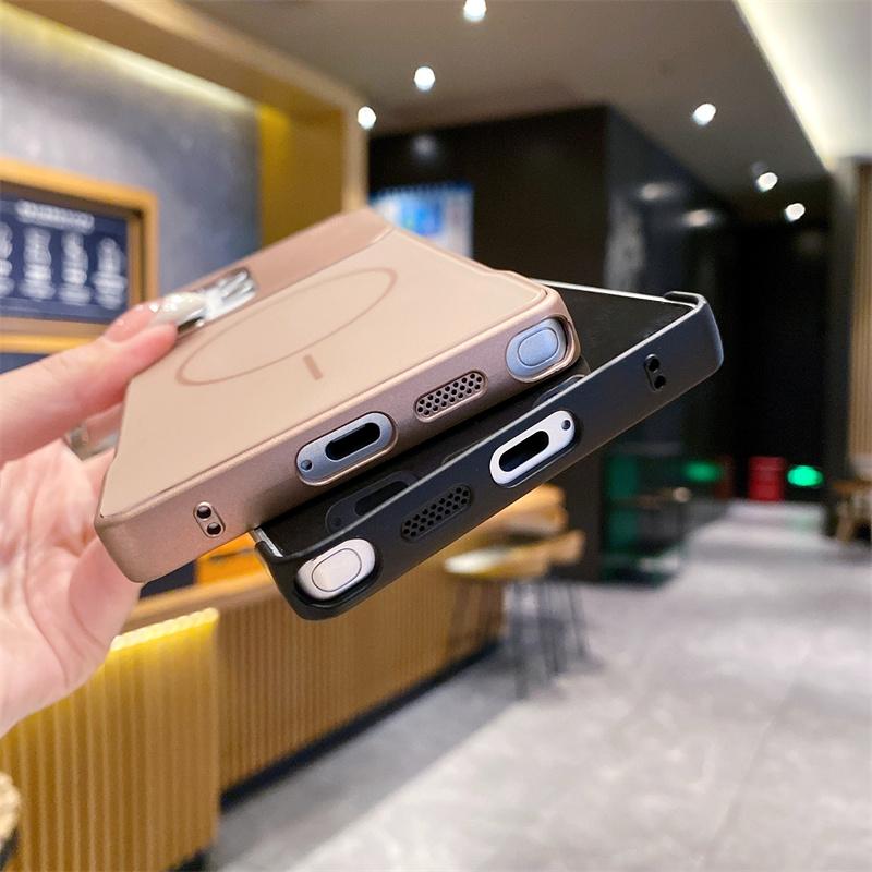 For Samsung Galaxy S25 S24 S22 S23 Ultra Case Shockproof Matte MagSafe Wireless Charging Frameless Aluminum Alloy Protective S25