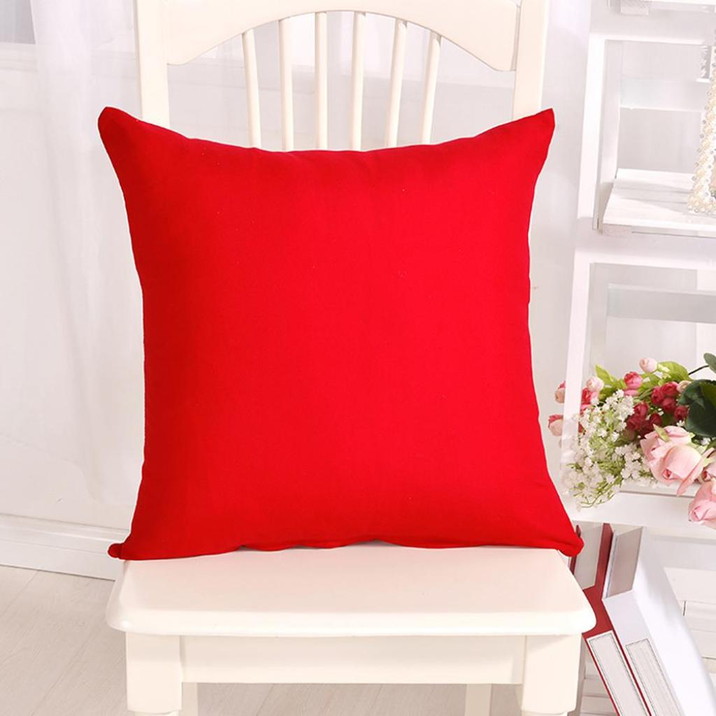 Solid Color Cushion Cover Simple Candy Color Throw Pillow Case For Sofa Solid Home Decorative