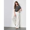 SanCai 2025 Summer 100% Lyocell Striped Short Sleeve Knit Pullover