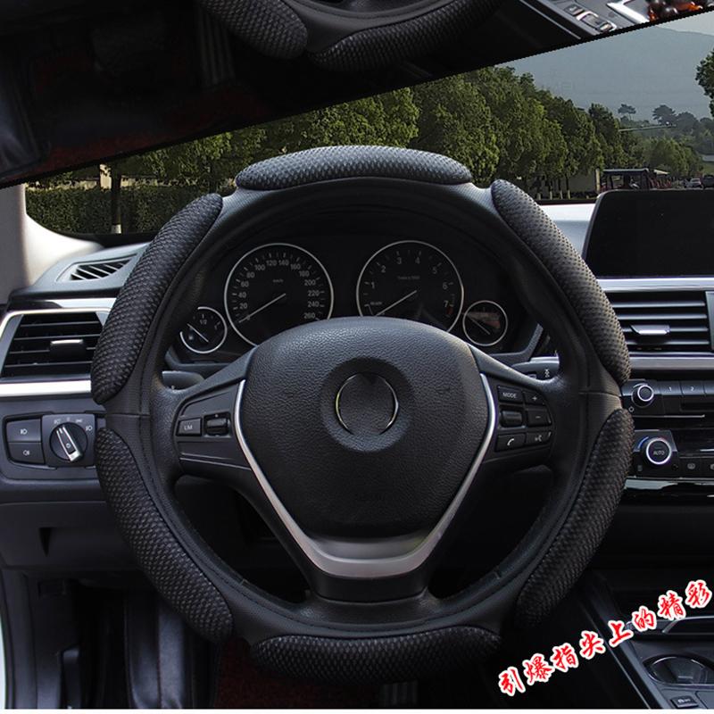 Rutschfester Lenkradbezug mit 3D-Design/Flockstoff-Auto-Lenkradflechtung Durchmesser 38CM Für 95% Autos