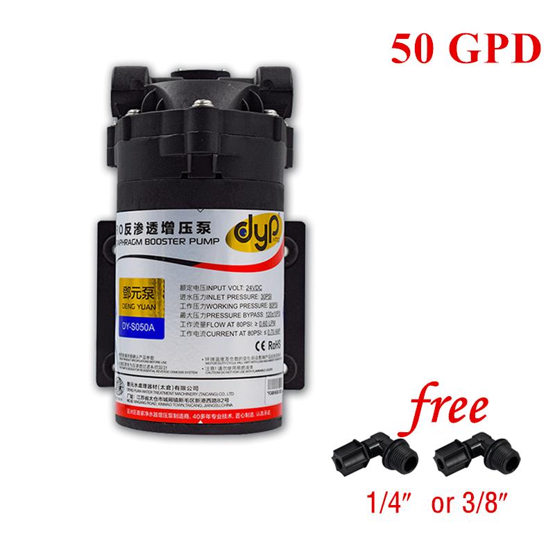 50/75/100/200GPD RO Diaphragm Booster Water Pump 24V DC Vacuum Water Filter Parts Increase Reverse Osmosis Water System Pressure