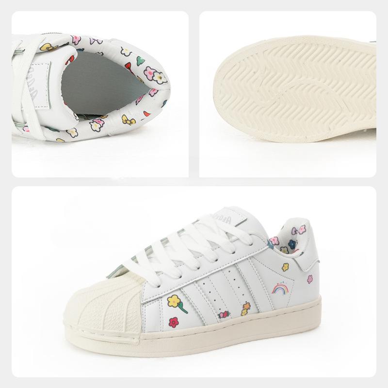 Shell Toe Classic Platform Flat Casual Shoes Women Graffiti All-Matching and Lightweight Breathable Board Shoes Sneaker Women