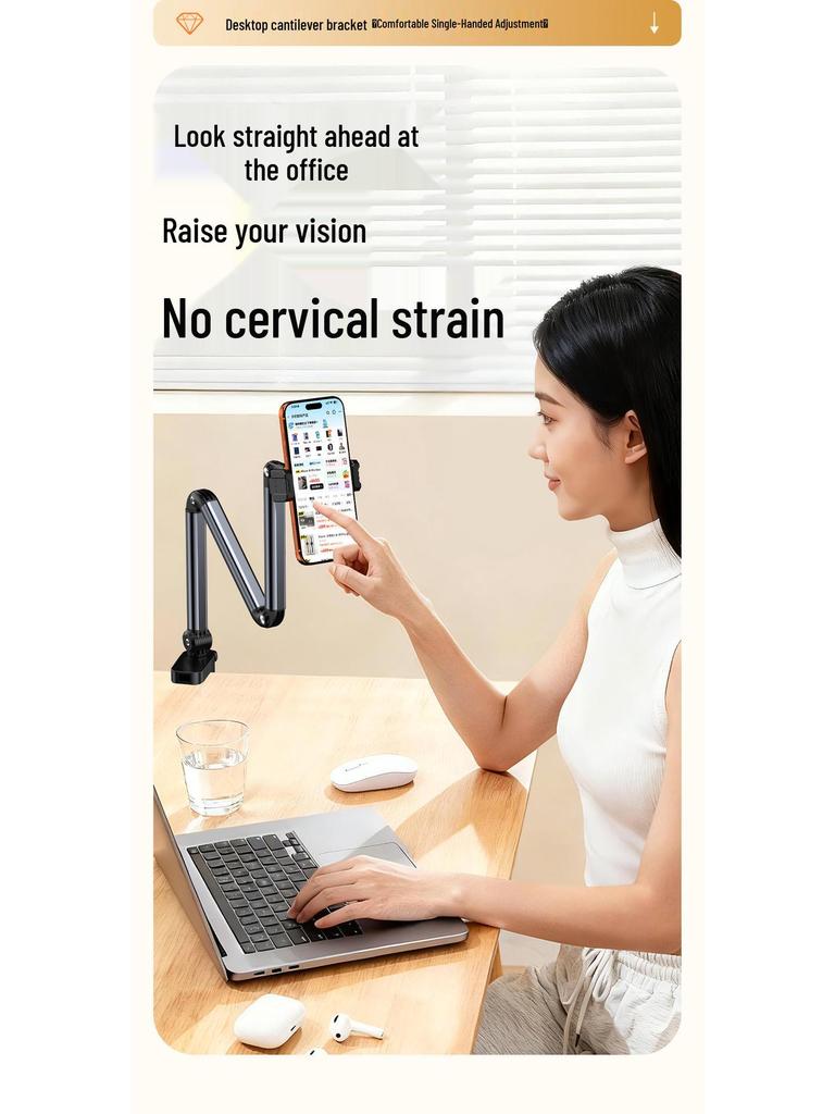 Rotatable Magnetic Phone & Tablet Holder for Bedside or Desk - Ideal for Streaming & TV Watching