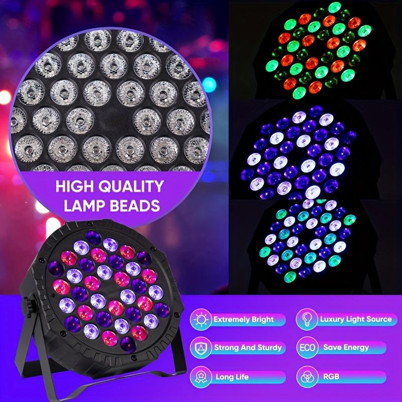 36 LED RGB Stage Par Light DMX512 Sound Activated Flat Disco Party Lamp with EU/US Plug for DJ Wedding Bar Club Christmas Decor