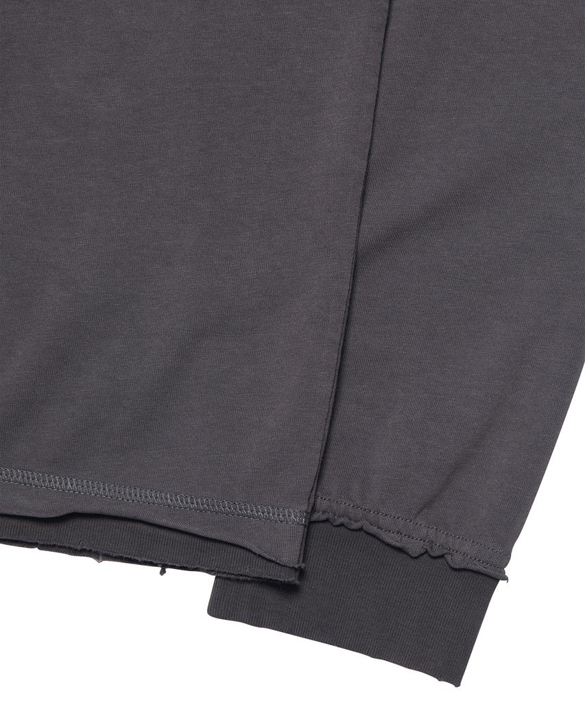 Nomaenyueol Abrasion Layered Long Sleeve Tee - Washed Charcoal