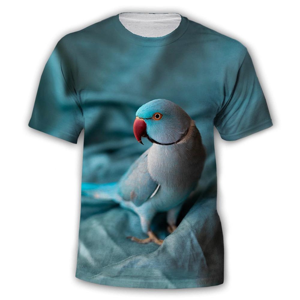 Summer hot selling fashionable personalized parrot fun 3D printed pattern funny eye-catching T-shirt
