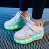 28-38 Children's Plus Size Two Wheels Disassembled Into Flat Sports Shoes LED Illuminated Sports Shoes Children's Shoes Board Shoes