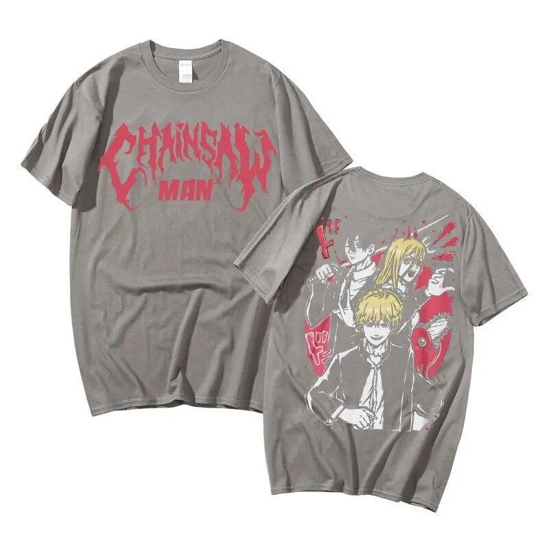 Anime motosserra unissex denji impressão t camisa unissexga streetwear aki hayakawa kon t unissex feminino puro algodão camisetas poder gráfico tshirt