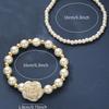 2PCS Imitation Pearl Bracelet Simple, Stylish, and Unique Women's Jewelry Set with Rose Beads, Elegant and Suitable for Daily Wear, Bracelet Set for