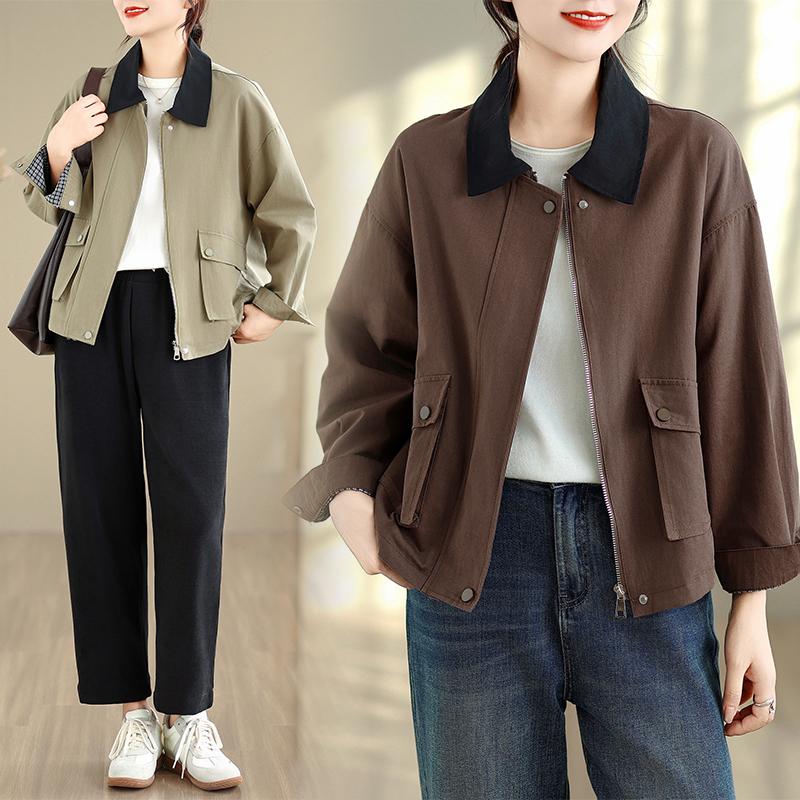 DIMANAF 2025 New Autumn Winter Women Coats Jackets Thick Cotton Loose Casual Lady Outerwear Vintage Plus Size