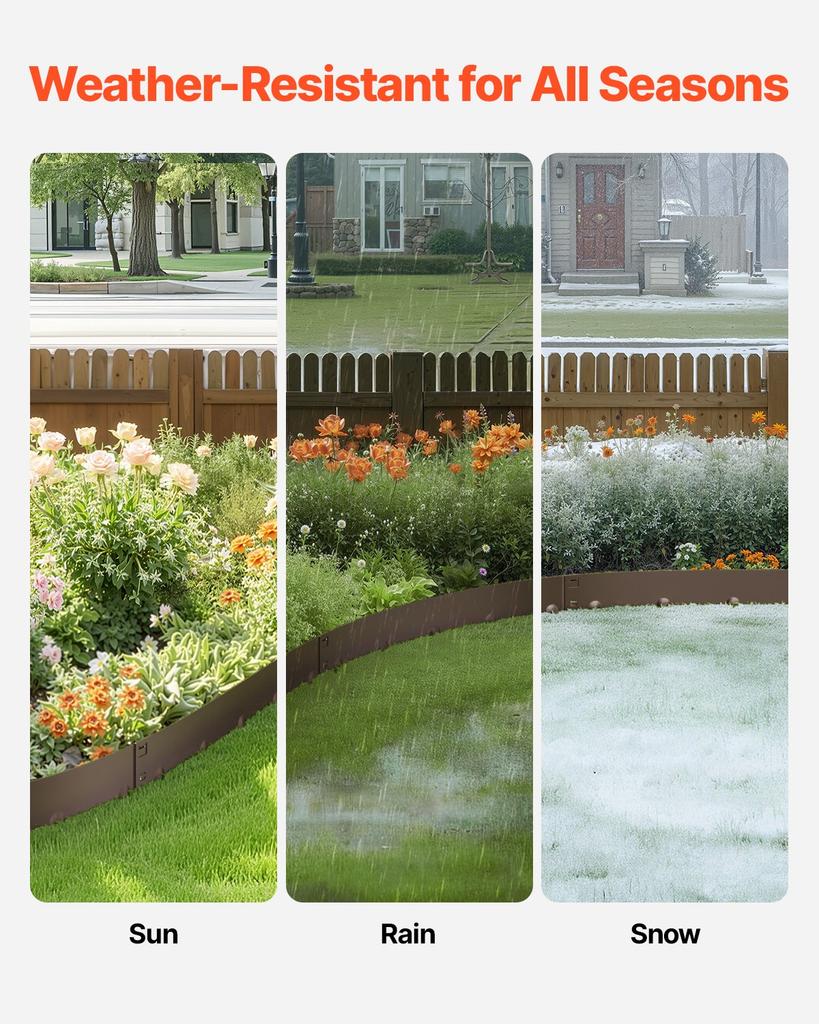 VEVOR Steel Landscape Edging, 5 Packs 39 X 4 In Rust-Resistant Metal Landscape Edging, Bendable Garden Edging Border, Heavy Duty Lawn Edging