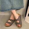 2025 Spring and Summer Fashion Retro Comfortable Slippers One Pedal Casual Versatile Thick-soled Women's Outer Slippers Tide