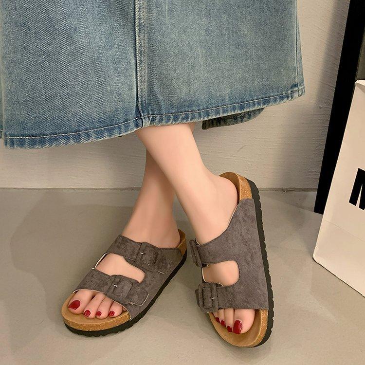 2025 Spring and Summer Fashion Retro Comfortable Slippers One Pedal Casual Versatile Thick-soled Women's Outer Slippers Tide