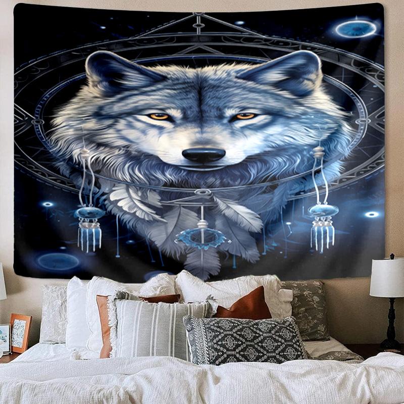 Wolf In The Garden Tapestry Room Decoration Wall Hanging for Living Room Bedroom, Dormitory, Birthday and Christmas Gifts