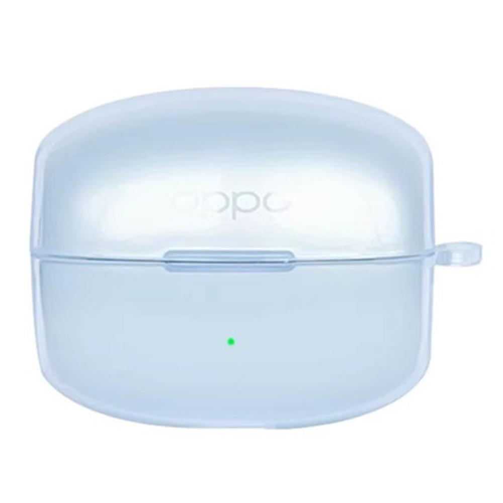 For Oppo Enco Clip Silicone Case Wireless Earphones Protective Cover with Anti-Lost Buckle